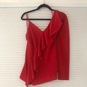 NWT Diane Von Furstenberg one sleeve silk blouse